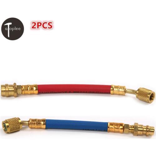 2PCS 1/4sae R12 to R134a Hose Adapter & Quick Disconnect For Matched Using With R134a Gauges Car Air-Conditioning Kit