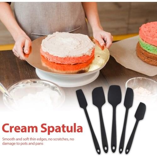 5Pcs Cake Cream Spatula Sturdy Durable Kitchen Baking Shovel Food-grade Organic Silicon Non-sticky Soft Hand Feeling