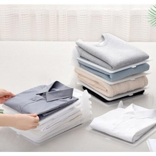 5PCS Wardrobe Storage Folding Board Creative Household Clothe Artifact T-shirt Finish Frame Anti-wrinkle Storage Holders Racks