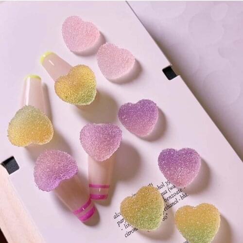 50Pc Nail Resin Sweet Fudge Soft Heart Star Lovely Candy Jelly Sugar Nail Jewelry For Nail Art Decorations DIY Accessories