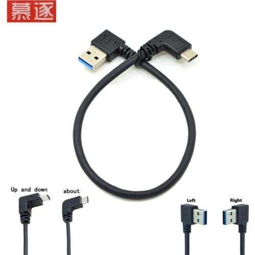 90 degree USB C cable USB 3.0 A to USB type C up and down left and right angle data synchronization and charging cable usb-c Con