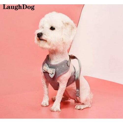 Dog Accessories New Fashion Simple Chest Strap Traction Rope Breathable Adjustable Pet Vest Bow Chest Belt Dog Walking Artifact