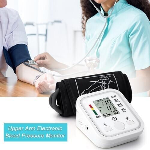 Upper Arm Type Automatic Electronic Bloods Pressure Monitor with LCD Display Intelligent Voice Measuring Sphygmomanomete