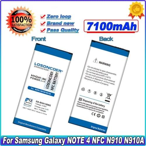 7100mAh EB-BN910BBE NFC Battery For Samsung Galaxy Note 4 NFC N910H N910A N910C N910FQ SCL24 N910X N910U N910F Phone Battery