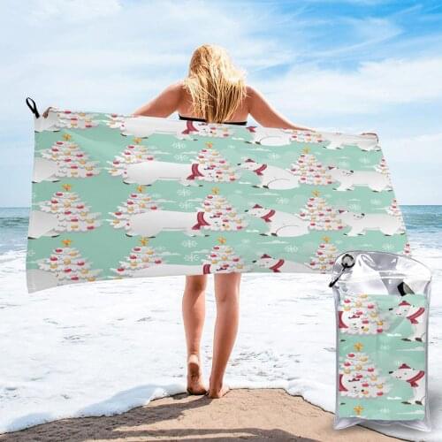 Quick Dry Beach Towel Winter Bear Collection Microfiber Bath Towel Beach Cushion Swimming Personalized Sand Free Beach Towel