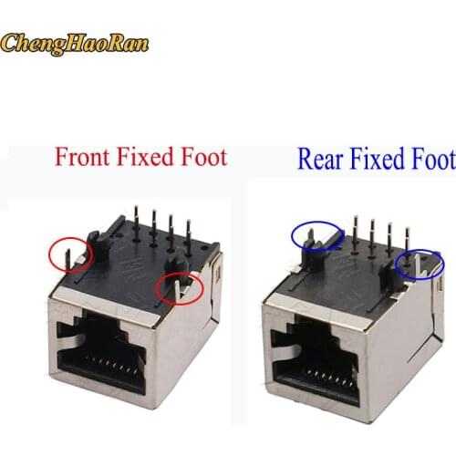 ChengHaoRan 10PCS/Lot Shield RJ45 8P8C Jack Connector No LED 21MM PCB Mount Network Internet Modular