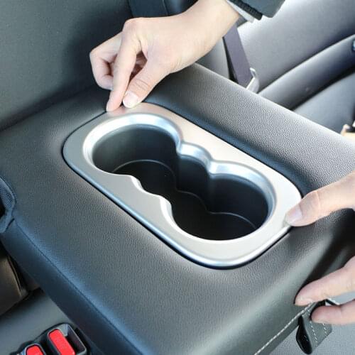 Color My Life Car Chrome Rear Water Cup Holder Protection Cover Trim Sticker for Renault Koleos 2017 2018 Stickers Accessories