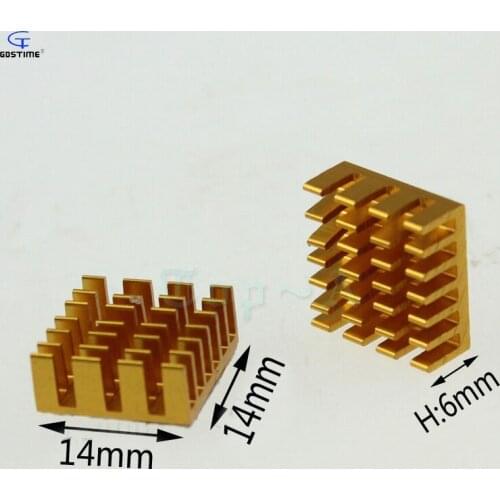 Gdstime 500pcs 14x14x6mm High Quality Aluminum Heat Sink Cooling Fan For IC Chip GPU CPU HeatSink Cooling 14mm x 6mm