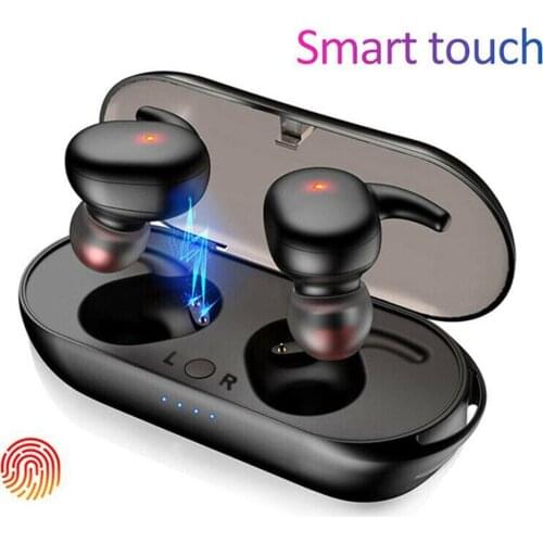 Talking Stereo Wireless Headset Battery Display Voice Control Sports Headset With Charging Compartment