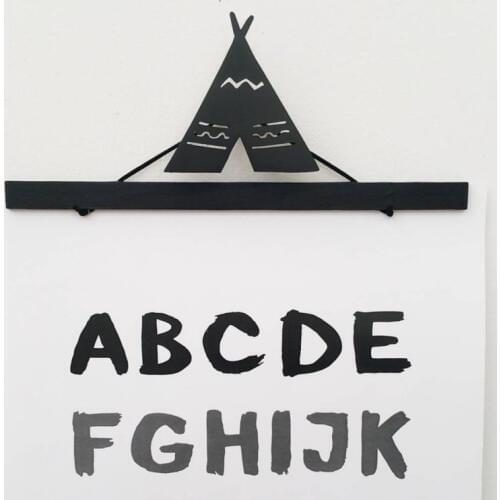 INS Nordic Black Tent Wooden Hooks Childrens Room Decoration Ornaments Baby Clothing Rack Kids Coat Hangers Crafts Wall Decor