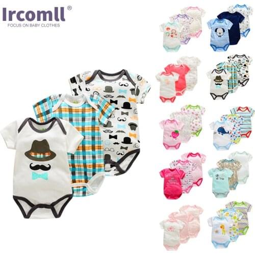 Ircomll 3PCS/Set Unisex Bodysuit for newborns Cotton Baby Girl Boy Clothes Overalls and Jumpsuits Toddler Costume Childrens Clo