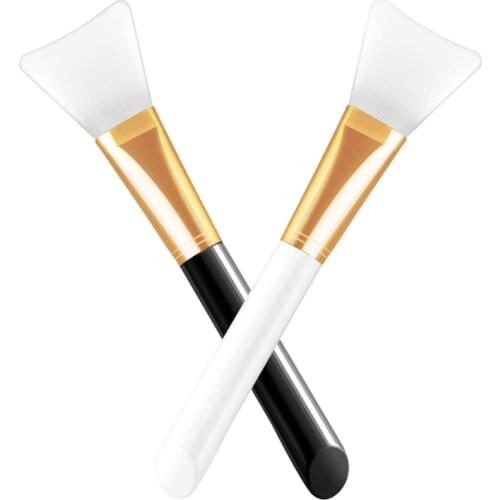 Q1QD 2pcs Soft Silicone Makeup Facial Mud Mask Brush Cosmetic Foundation Gel Applicator DIY Mixing Tools