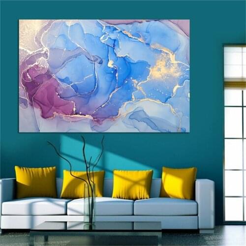 Colorful Cloud with gold wall art pictures cuadros room sofa decoration canvas painting dropshipping home decor canvas printing
