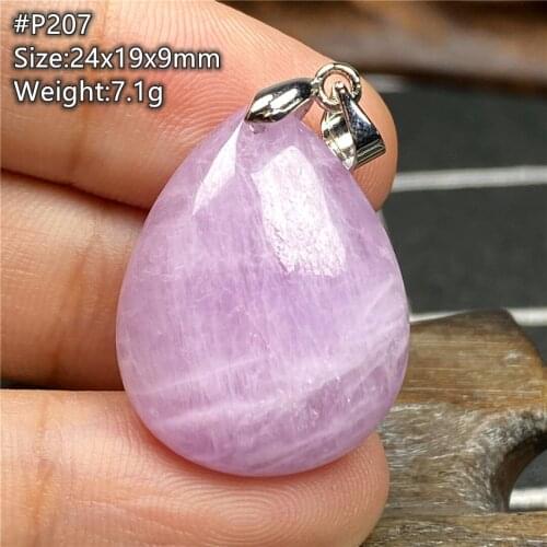 Top Natural Purple Kunzite Beads Pendant Jewelry For Women Man Crystal 24x19x9mm Beads Healing Love Gift Silver Gemstone AAAAA