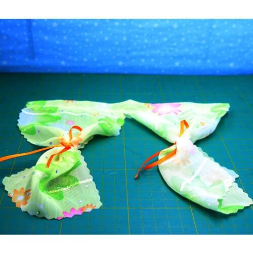 G07-X079 children baby gift Toy 1:12 Dollhouse mini Furniture Miniature rement Doll accessories green flower curtains 2pcs/set