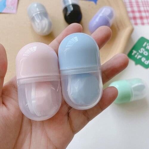 Contact Lenses Case with Tweezer Suction Stick Set Women Colored Pill Shape Contacts Lens Cute Container Eye Contact Lenses Case