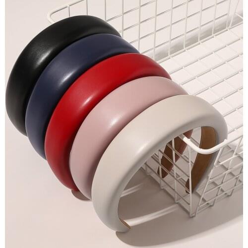 New Fashion PU Thickened sponge broadside is purely headband for Women Girl Hair Accessories Headwear