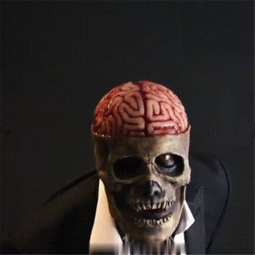 The Latest Skeleton Biochemical Mask for 2021 Halloween Party Cosplay Props Silicone Full Cover Head Cover with Hat MC889