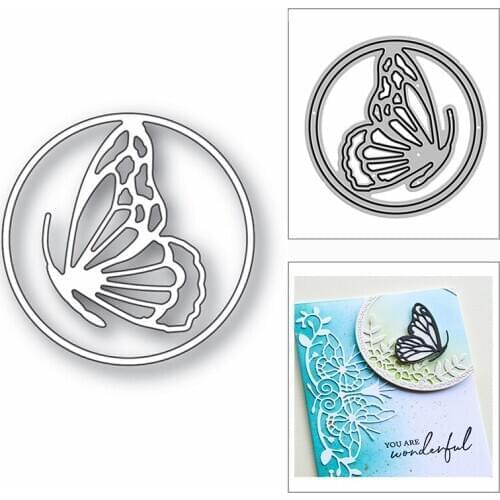 New Ornate Butterfly Circle Frame 2020 Metal Cutting Dies for DIY Scrapbooking and Card Making Decorative Embossing No Stamps