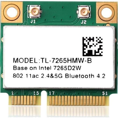 New Dual Band Wireless-AC 7265 Intel IT-7265HMW 7265D2W 2.4G/5Ghz 802.11ac 867Mbps Bluetooth 4.2 MINI PCI-E Card