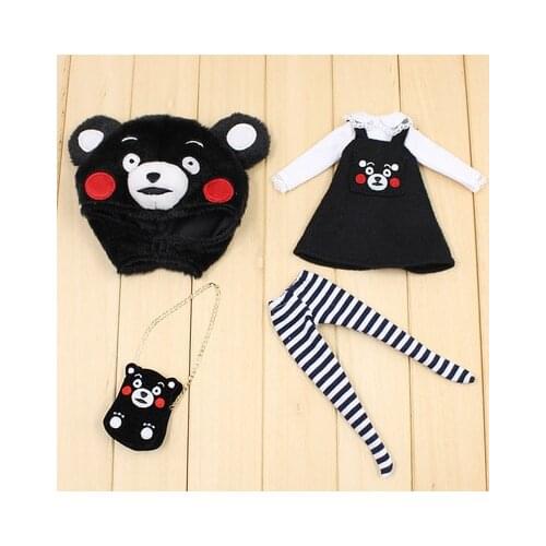 Clothes For 1/6 Blyth icy doll Kumamon Style With Hat & Bag high quality suit