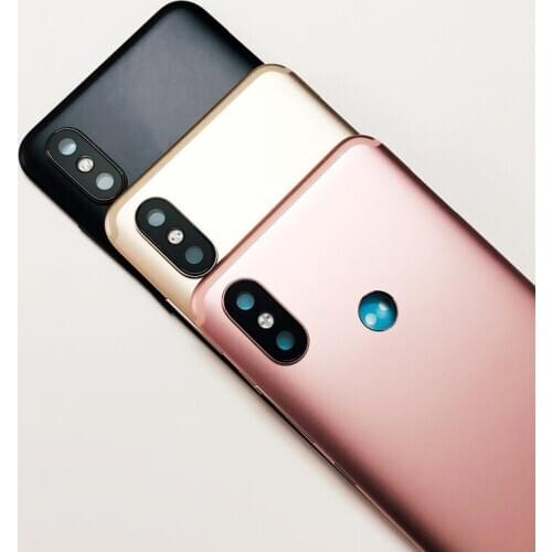 Original Battery Back Cover For Xiaomi Mi A2 6X MiA2 Back Housing Rear Door Case For Mi 6X Power Volume Buttons+Camera Lens