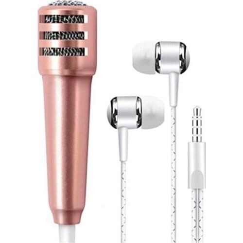 Portable 3.5mm Stereo Studio Mic KTV Karaoke Mini Microphone For Cell Phone Headphones With Microphone USB Mini Microphone