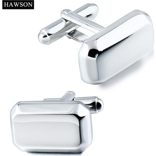 Retail Mens Plain Metal Cufflinks Match Fashion Shirt Shinny Cuff Links Best Man Gift with Box