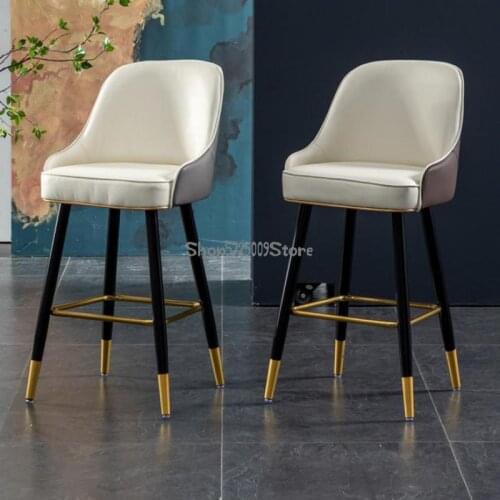 Modern Simple Bar Chair Light Luxury Household Island Platform High Chair Nordic Solid Wood Bar High Stool Leisure Fashion