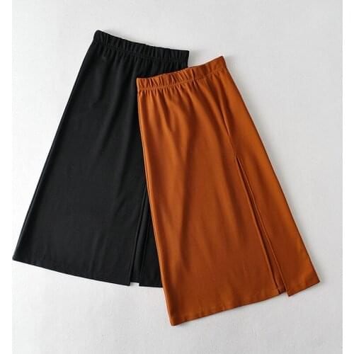 New European and American Style High Waist High Waist Sexy Split Length Skirt In Spring and Summer 2021 DLBSQ396