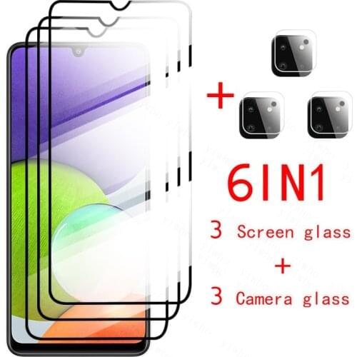 6in1 For Samsung Galaxy A22 A52 A72 A42 A32 A12 Tempered Glass Screen Protector Lens Film For Samsung Galaxy M32 M62 M42 Cover