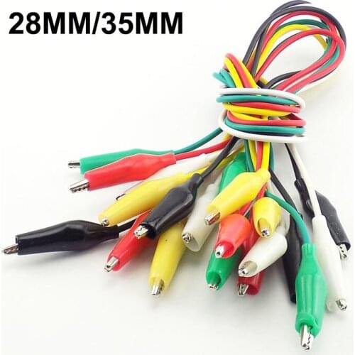 5 color alligator clip electric DIY small battery power cord electric clamp Crocodile Clips double head test clamp 28mm 35mm