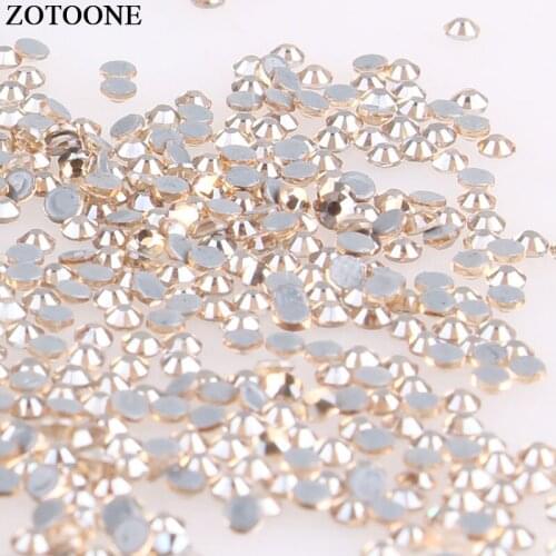 ZOTOONE Hotfix Gold Glass Rhinestone Decorations DIY Sewing Rhinestones for Handicrafts Wedding Dress Nail Sticker Rhinestone E