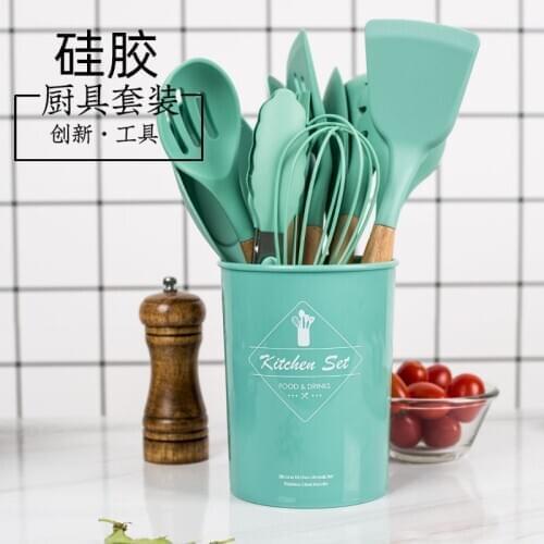 10/11 Pcs/Set Silicone Kitchen Cooking Tools Spatula Heat-resistant Soup Spoon Non-stick Special Shovel Kitchen Tools
