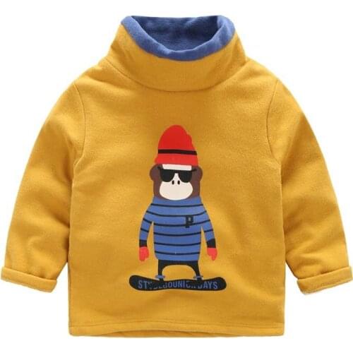 2020 New winter Brand Children cotton thick fleece Sweatshirts baby boys girl Turtleneck Cashmere hoodies kids wool warm T shirt