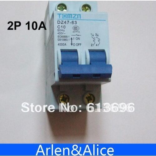 2P 10A 400V~ 50HZ/60HZ Circuit breaker AC MCB safety breaker C TYPE