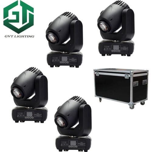 4pcs/lot flightcase packing 150W Gobo LED Moving Head Beam Wash Spot Lights 2 Gobo Wheels 3 Facet Prism for Dj DMX Disco Stage