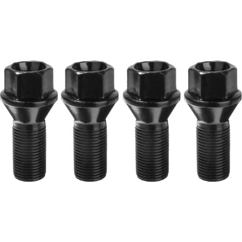 4pcs M14 x 1.25 Black Wheel Locking Lug Bolt Nut Steel 36136781151 For BMW X3 X5 E70 E71 F20 F25 X5 X6