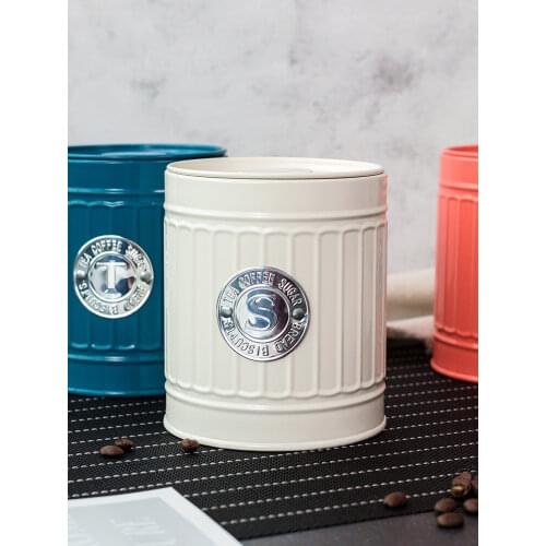 800ml Home Storage Bins for Coffee Bean Tea Milk Powder Metal Storage Food Containers Candy Sugar Honey Jar Kitchen Box