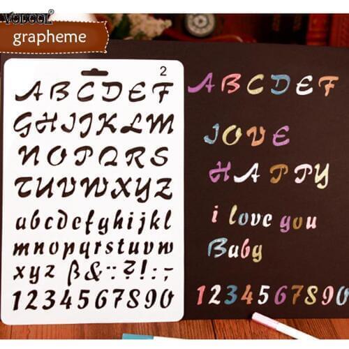 Layering Letter Number Alphabet Stencils Plastic Painting Template Scrapbooking Tool Card DIY Ruler Photo Album Drawing Decor