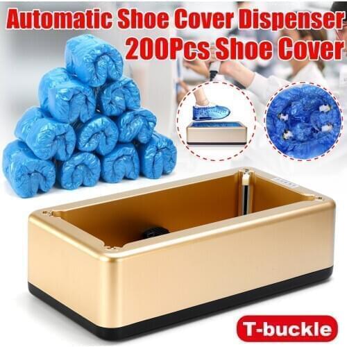 Automatic Shoe Cover Dispenser Machine Disposable Overshoe Dispenser Device With 100pcs PE Disposable Shoe Covers