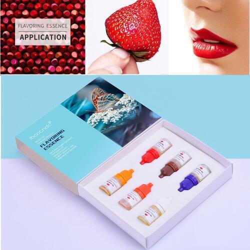 6Flavors/Set Natural Flavor Essence for Handmade Cosmetic Lip Gloss Base Lipgloss DIY Food Grade Fragrance Flavoring Essential
