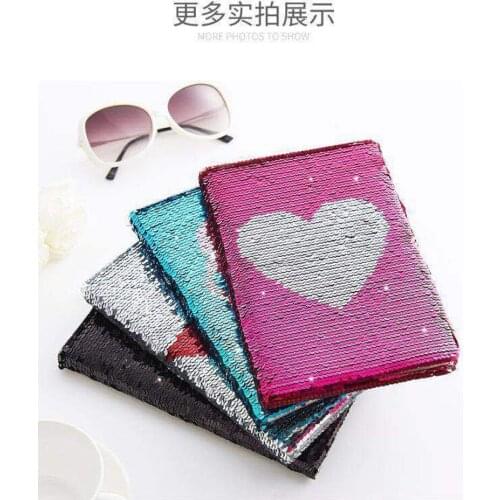 A5 Sequin Letter Sketchbook,Unicorn Football Pattern Hand Ledger,Flip to Change Color Diary,Notebook,Gift