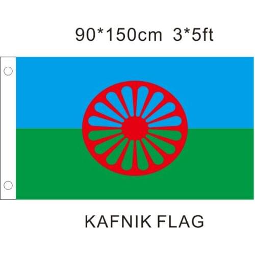 KAFNIK,Gypsy Flag Romani Peoples Flag hot sell good 3X5FT 150X90CM Custom Flag Banner , free shipping