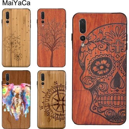 Not Bamboo Wood Pattern Skull Case For Huawei P30 Pro P20 P40 Mate 20 Lite P Smart 2019 Nova 5T Honor 8A 8X 9X 10i 20
