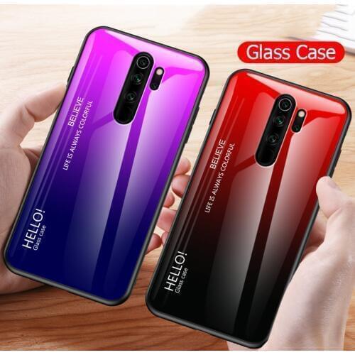 For Xiaomi Redmi 9 Case Tempered Glass Luxury Gradient Soft Silicone Frame Cover For Xiomi Redmi 9A 9 A Phone Case Redmi9