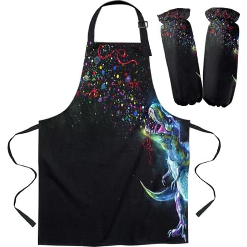 Dinosaur Apron Kitchen Baking Accessories Kitchen Bib for Cooking Aprons for Men Apron Cuff Kit