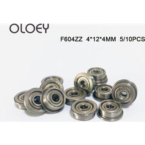 Flange Ball Bearing 5/10Pcs 4*12*4*mm F604ZZ For CNC 3D Printer Thin Wall Deep Groove Radial Ball Bearing