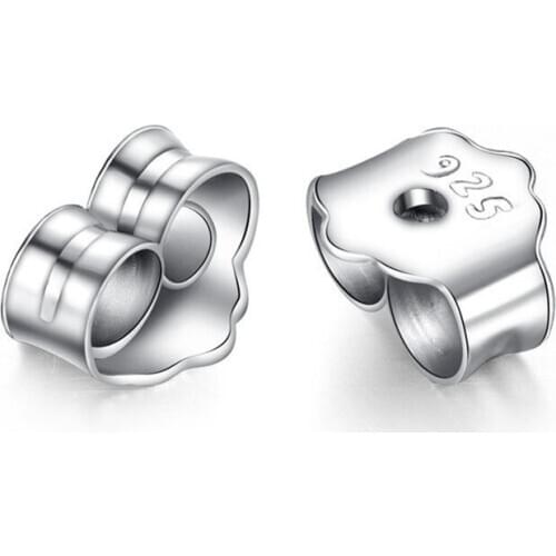 HOT 6X5MM 50PCS 925 Sterling Silver Butterfly BACK STOPPERS Earrings Jewelry Findings For Stud Pin Jewelry Settings