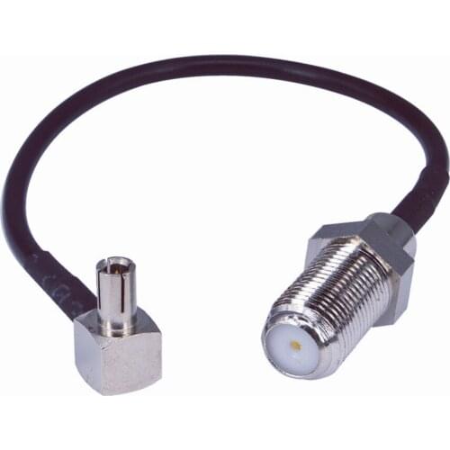 100pcs Coaxial RF Cable 3G modem cable TS9 right angle switch F type female pigtail cable RG174 15cm